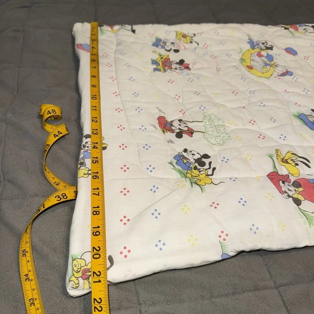 Vintage 1980s Disney Baby Mickey Mouse Toddler Sleeping Bag Quilted Minnie Goofy